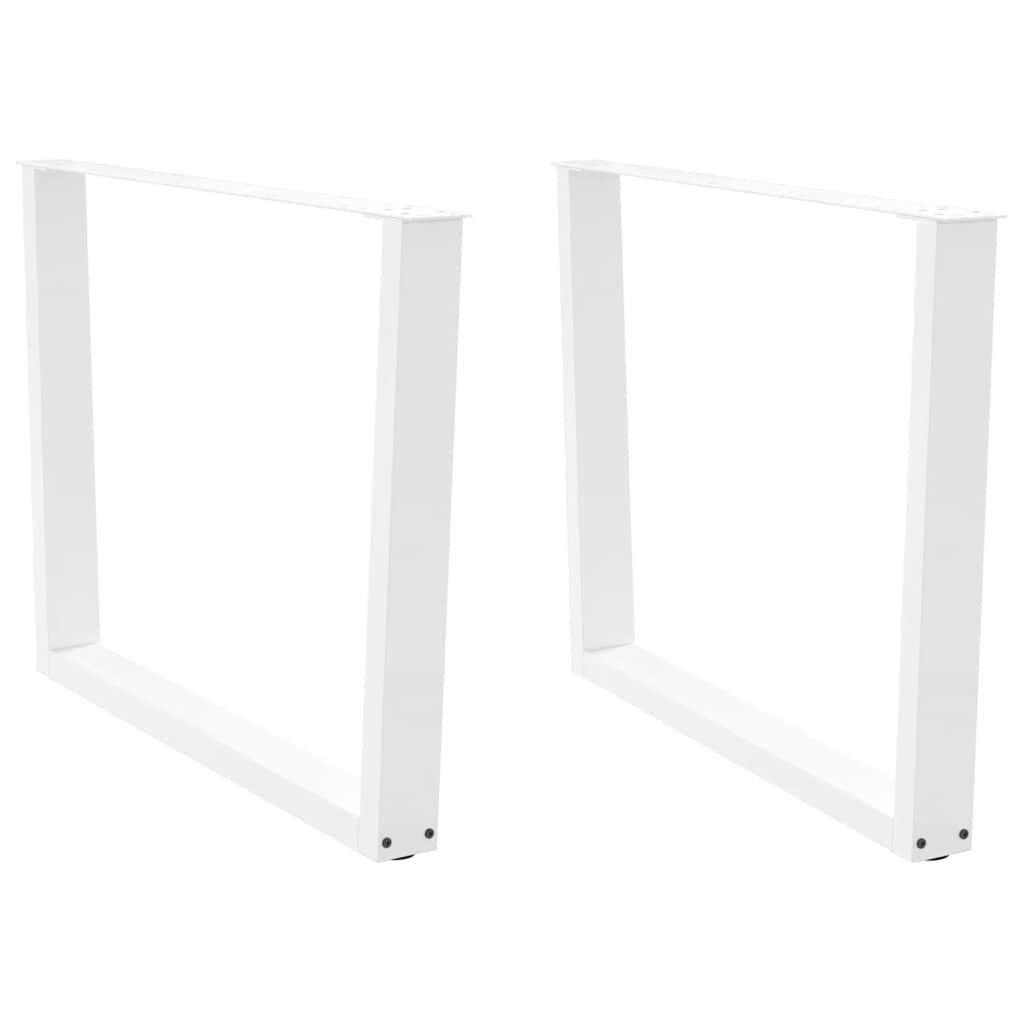 vidaXL Patas para mesa de comedor en forma de V (2 unidades), color blanco, 100 x (72-73,3) cm, acero