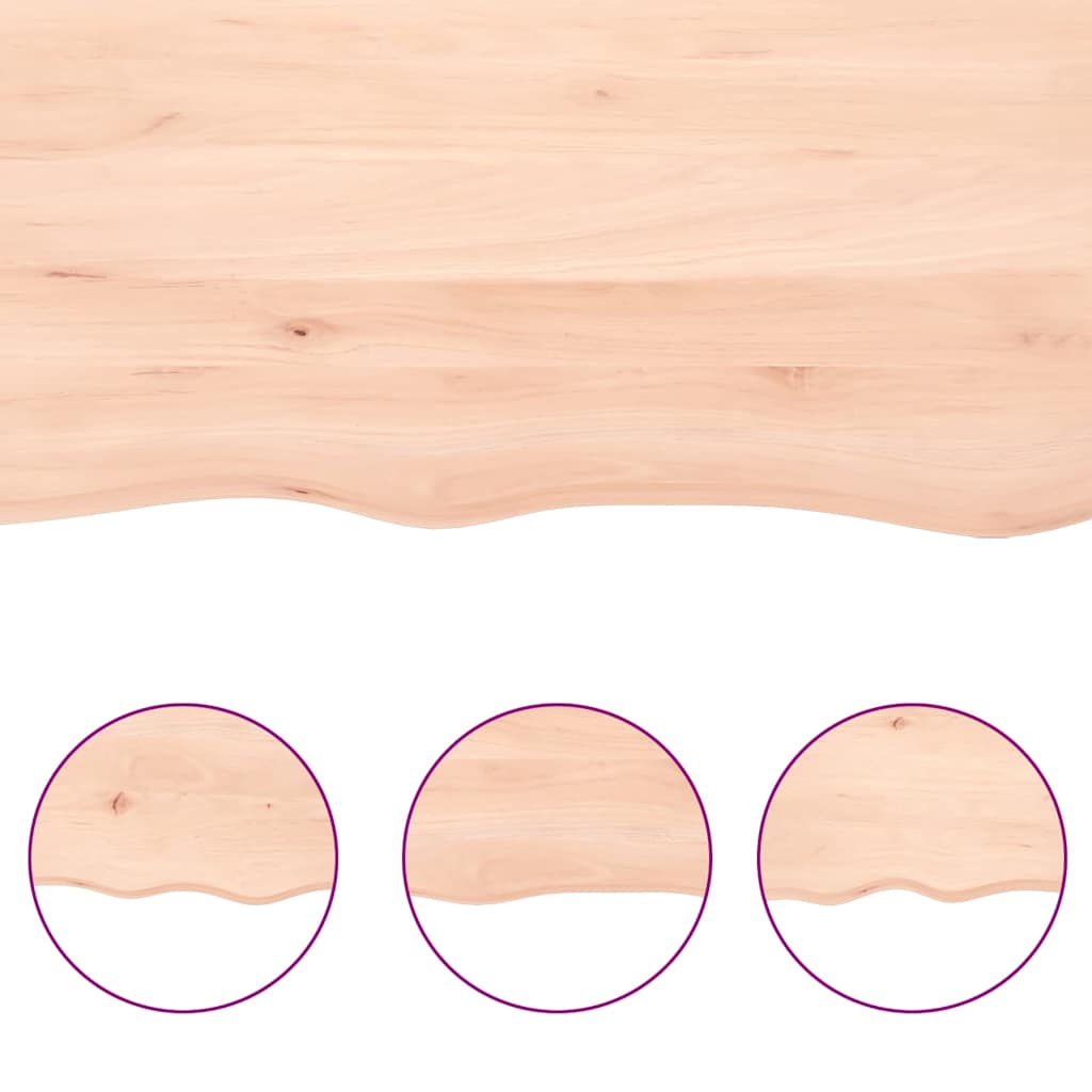vidaXL Tablero de mesa madera maciza roble sin tratar 120x60x(2-6) cm - Image 5