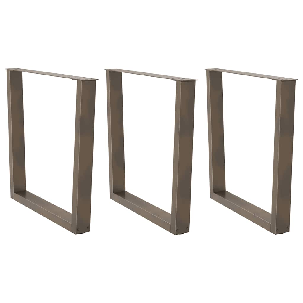 vidaXL Patas para mesa de comedor en forma de V (3 unidades, acero natural, 80 x 72-73,3 cm)