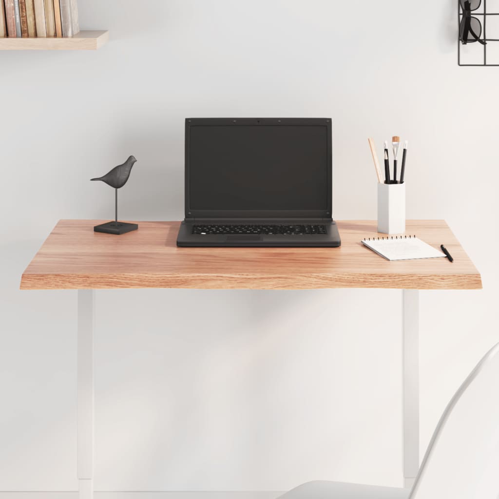 vidaXL Tablero mesa madera tratada roble borde natural 80x60x2 cm