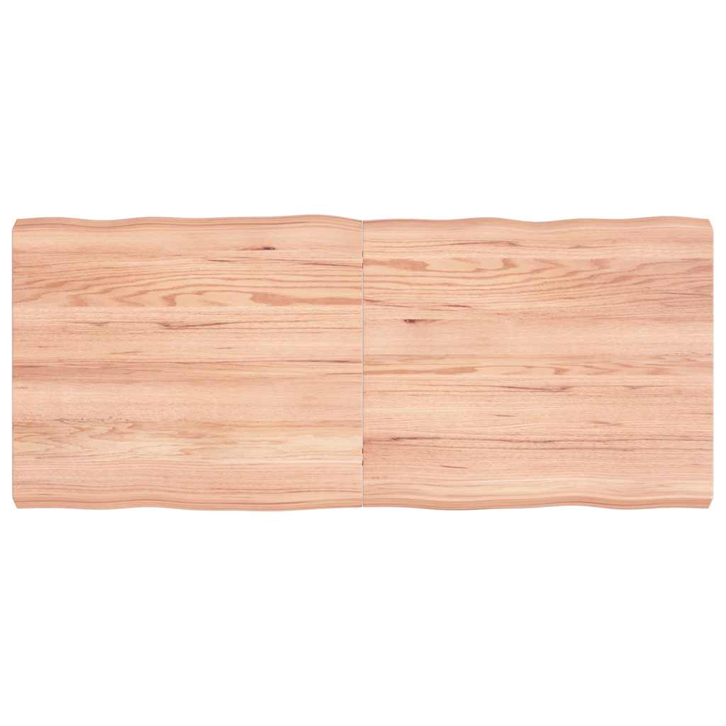vidaXL Tablero mesa madera tratada borde natural marrón 140x60x(2-6)cm