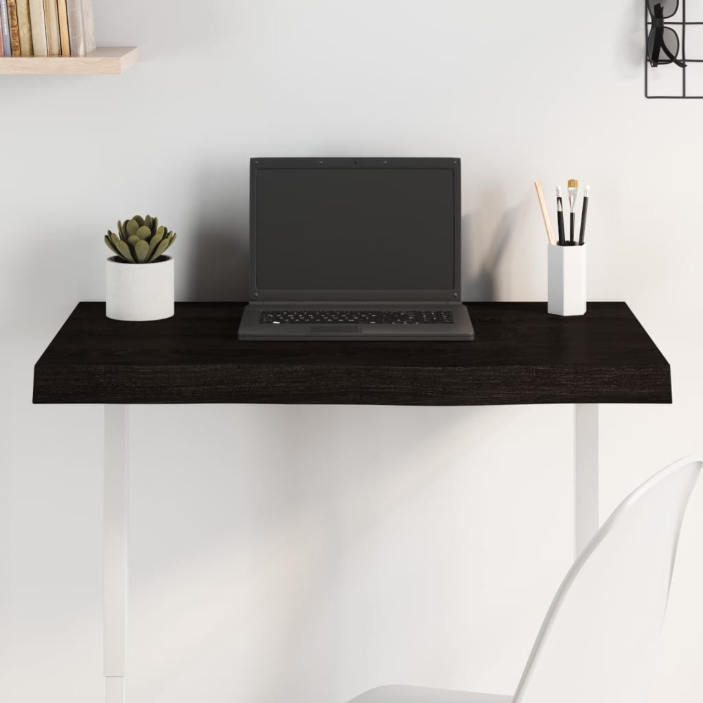 vidaXL Tablero mesa madera roble tratada marrón oscuro 80x50x(2-6) cm