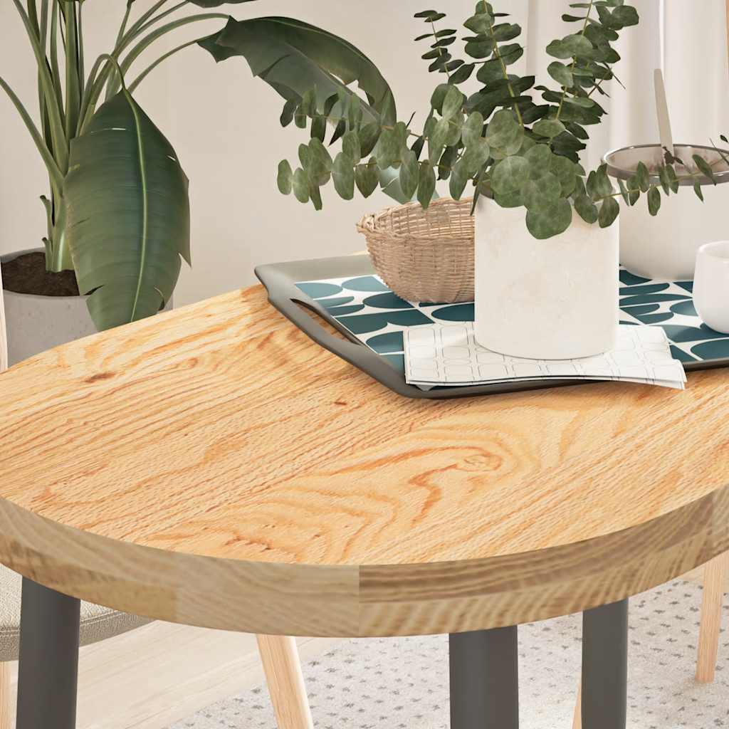 vidaXL Tablero de mesa ovalado madera maciza de roble 100x50x4 cm