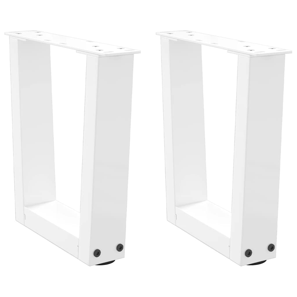 vidaXL Patas para mesa de centro en forma de V (2 unidades), color blanco, 30 x (30-31,3) cm, acero