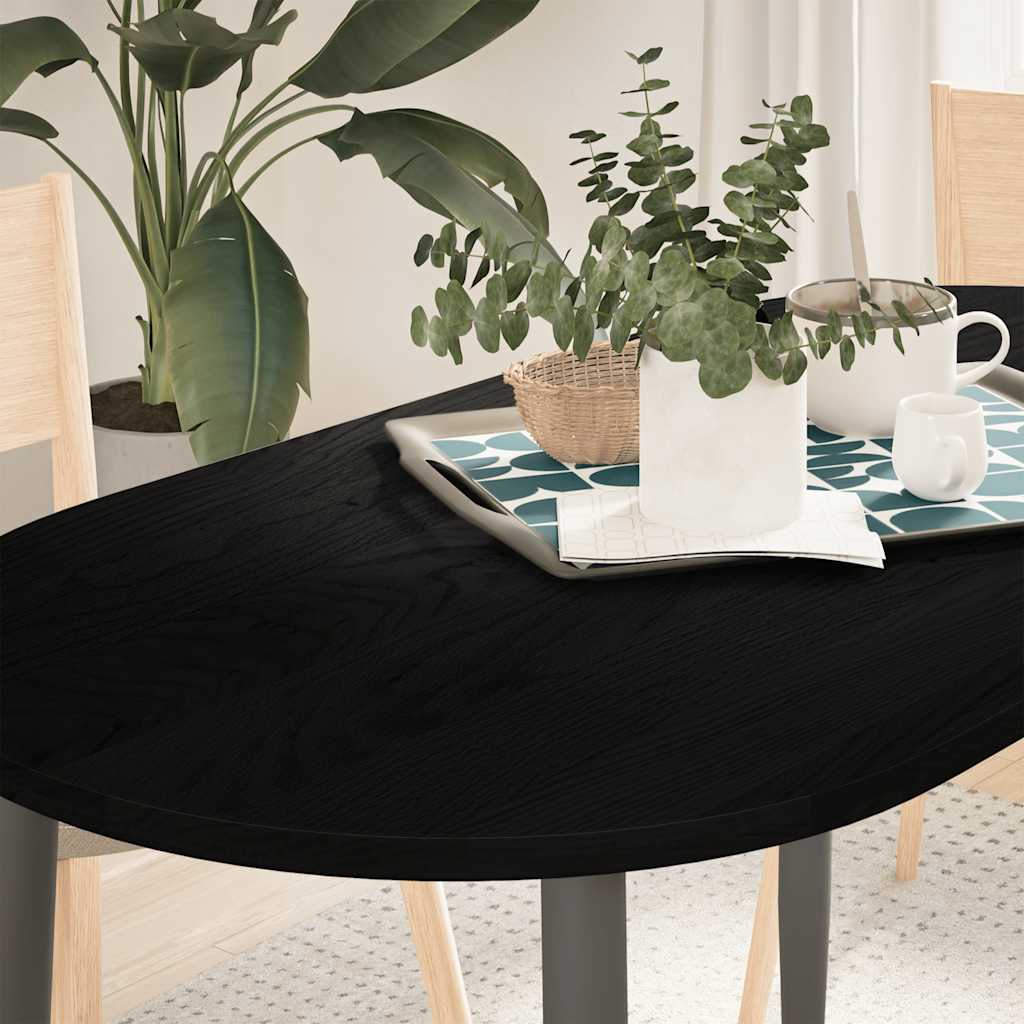 vidaXL Tablero de mesa ovalado madera maciza de roble 120x60x2 cm