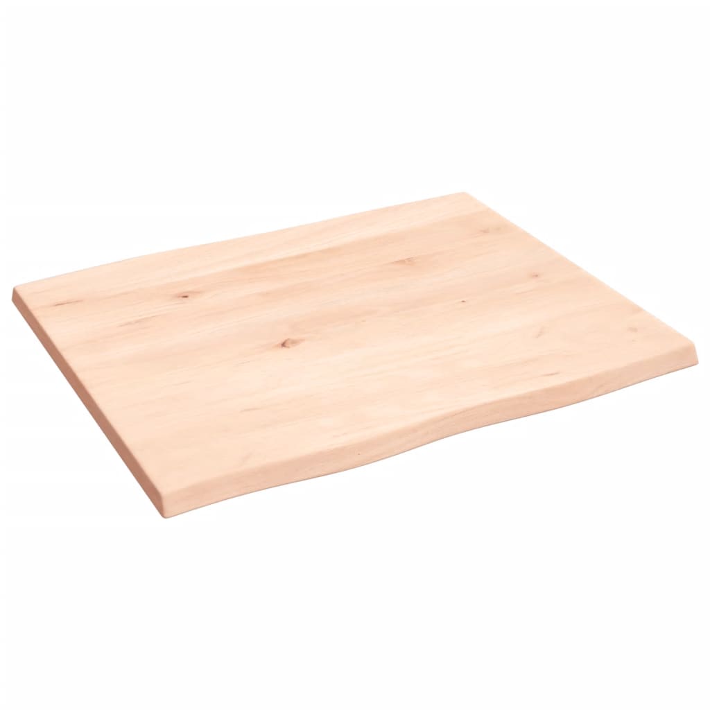 vidaXL Tablero de mesa madera maciza roble borde natural 60x50x2 cm - Image 4