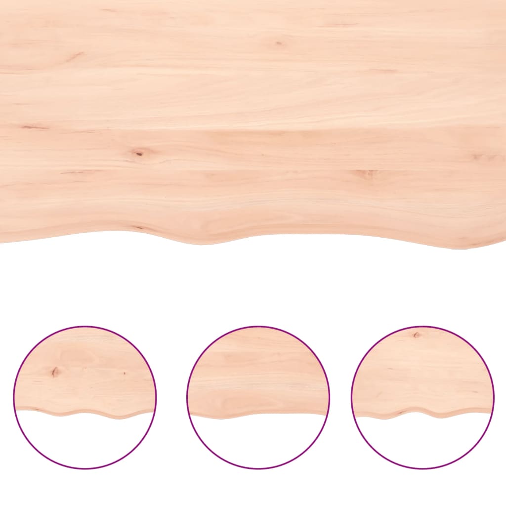 vidaXL Tablero de mesa madera maciza roble borde natural 60x50x2 cm - Image 5