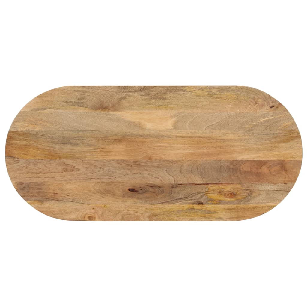 vidaXL Tablero de mesa ovalado madera maciza de mango 90x40x2,5 cm