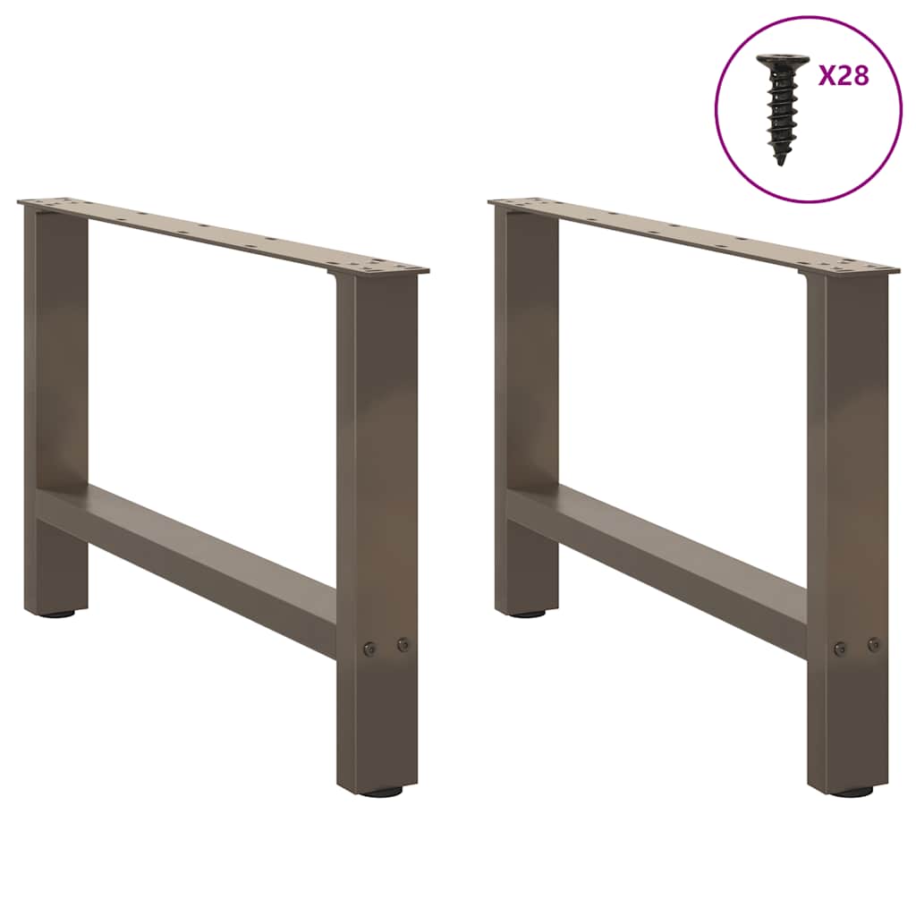 vidaXL Patas para mesa de centro de acero natural (2 unidades, 70 x 42-43 cm) - Image 3