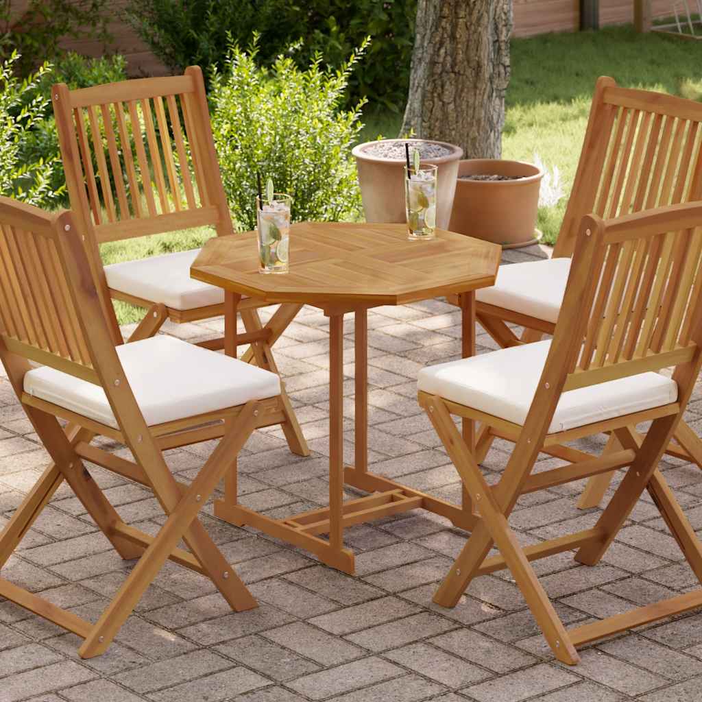vidaXL Tablero de mesa octogonal de madera maciza de teca 70x70x2,5 cm