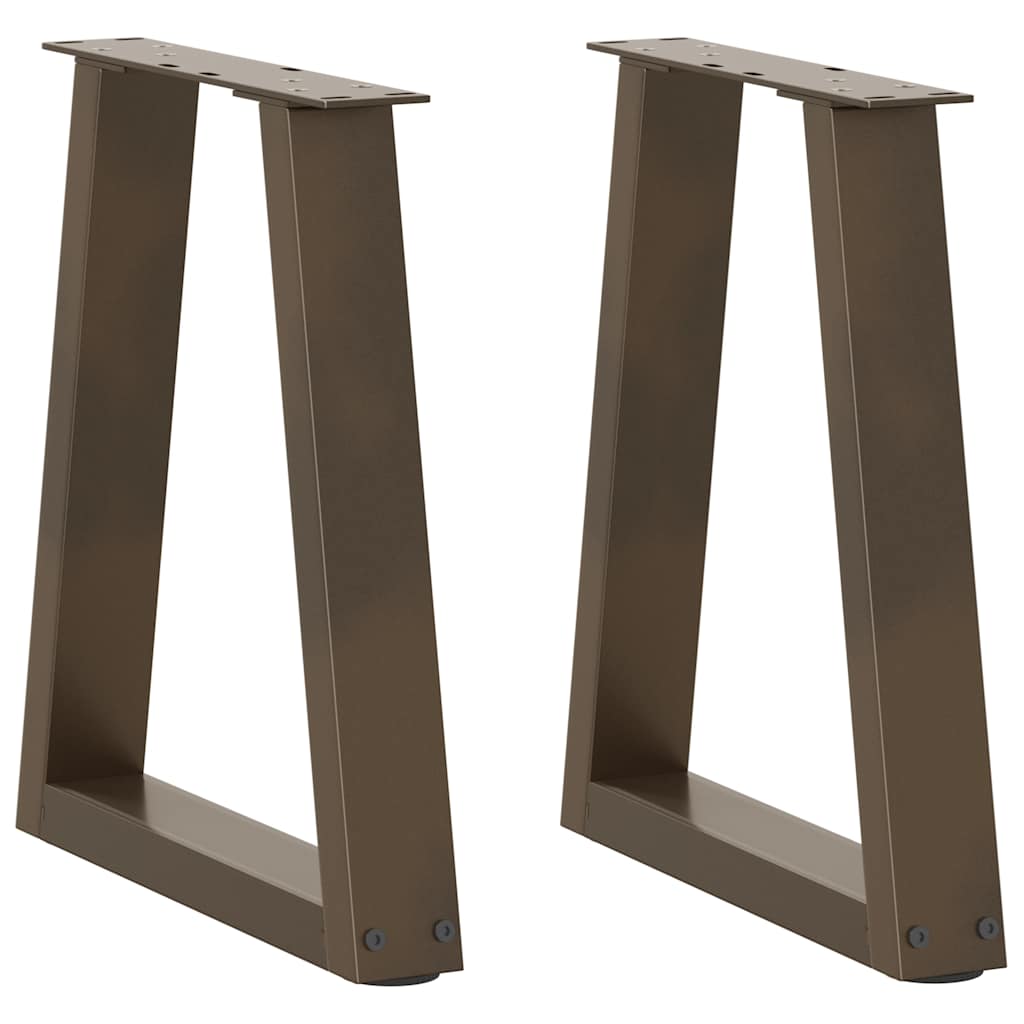 vidaXL Patas para mesa de centro en forma de V (2 unidades, acero natural, 38 x 42-43,3 cm)