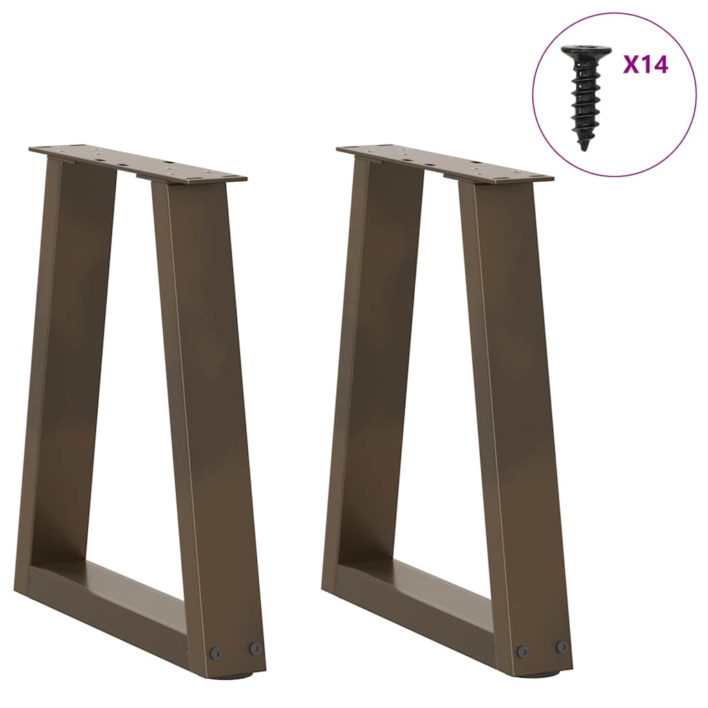 vidaXL Patas para mesa de centro en forma de V (2 unidades, acero natural, 38 x 42-43,3 cm) - Image 3