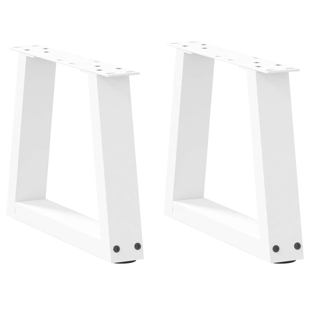vidaXL Patas para mesa de centro en forma de V (2 unidades), color blanco, 40 x (30-31,3) cm, acero