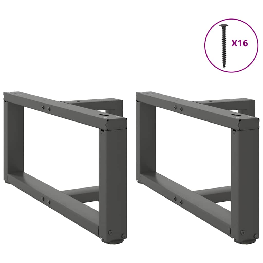 vidaXL Patas para mesa de centro en forma de T (2 unidades), antracita, 60 x 25 x (30-31) cm, acero - Image 3