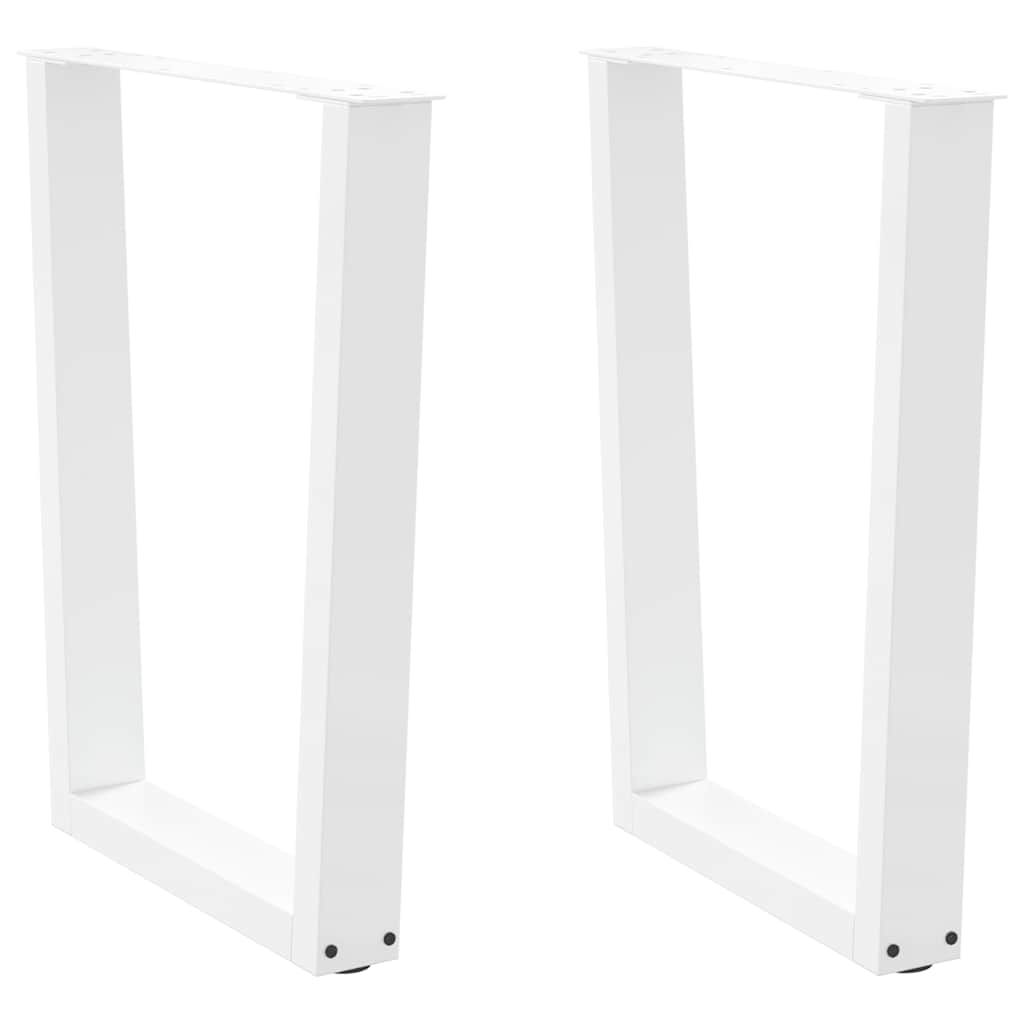 vidaXL Patas para mesa de comedor en forma de V (2 unidades), color blanco, 60 x (72-73,3) cm, acero