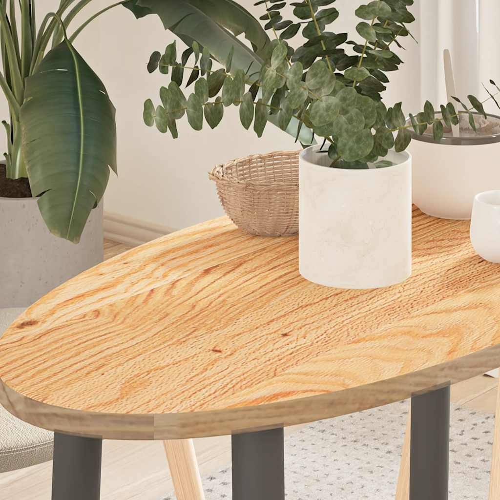vidaXL Tablero de mesa ovalado madera maciza de roble 80x40x2 cm