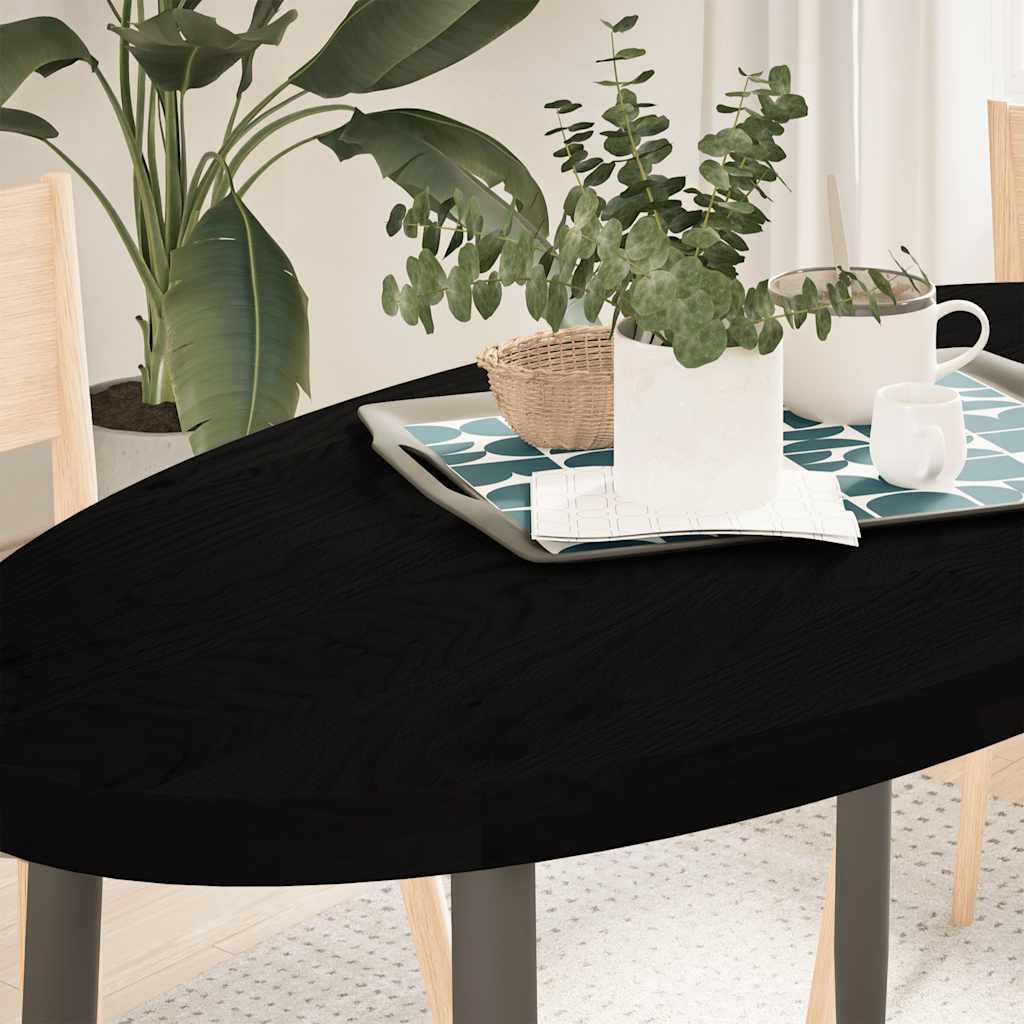 vidaXL Tablero de mesa ovalado madera maciza de roble 120x60x4 cm