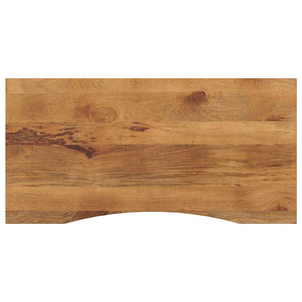 vidaXL Tablero escritorio con curva madera mango rugosa 110x50x2,5 cm