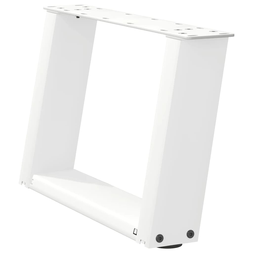 vidaXL Patas para mesa de centro en forma de U (2 unidades), color blanco, 50 x (30-31) cm, acero - Image 4