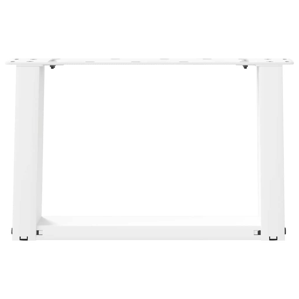 vidaXL Patas para mesa de centro en forma de U (2 unidades), color blanco, 50 x (30-31) cm, acero - Image 5