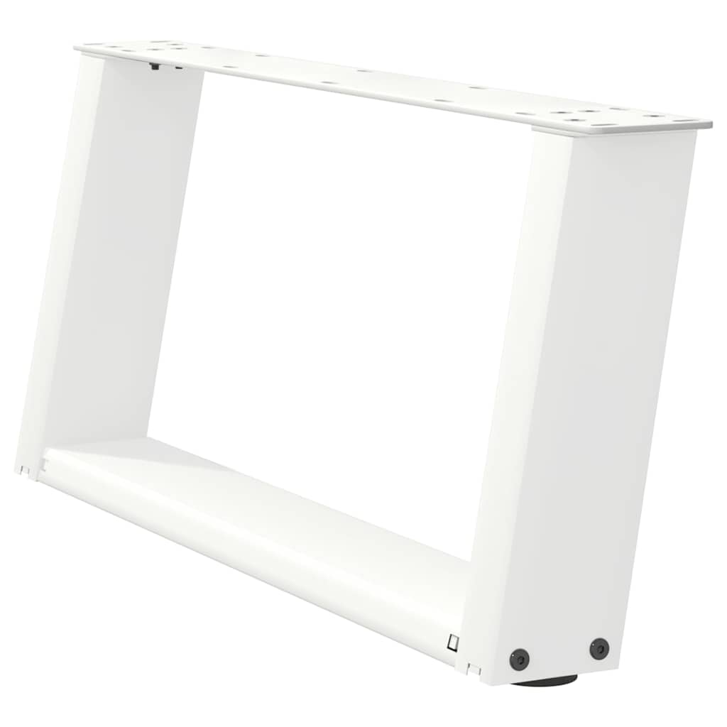 vidaXL Patas para mesa de centro en forma de U (2 unidades), color blanco, 60 x (30-31) cm, acero - Image 4
