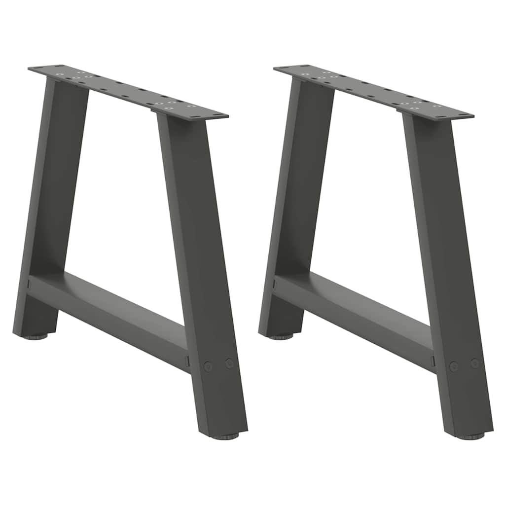 vidaXL Patas para mesa de centro en forma de A (2 unidades), antracita, 60 x (42-43) cm, acero