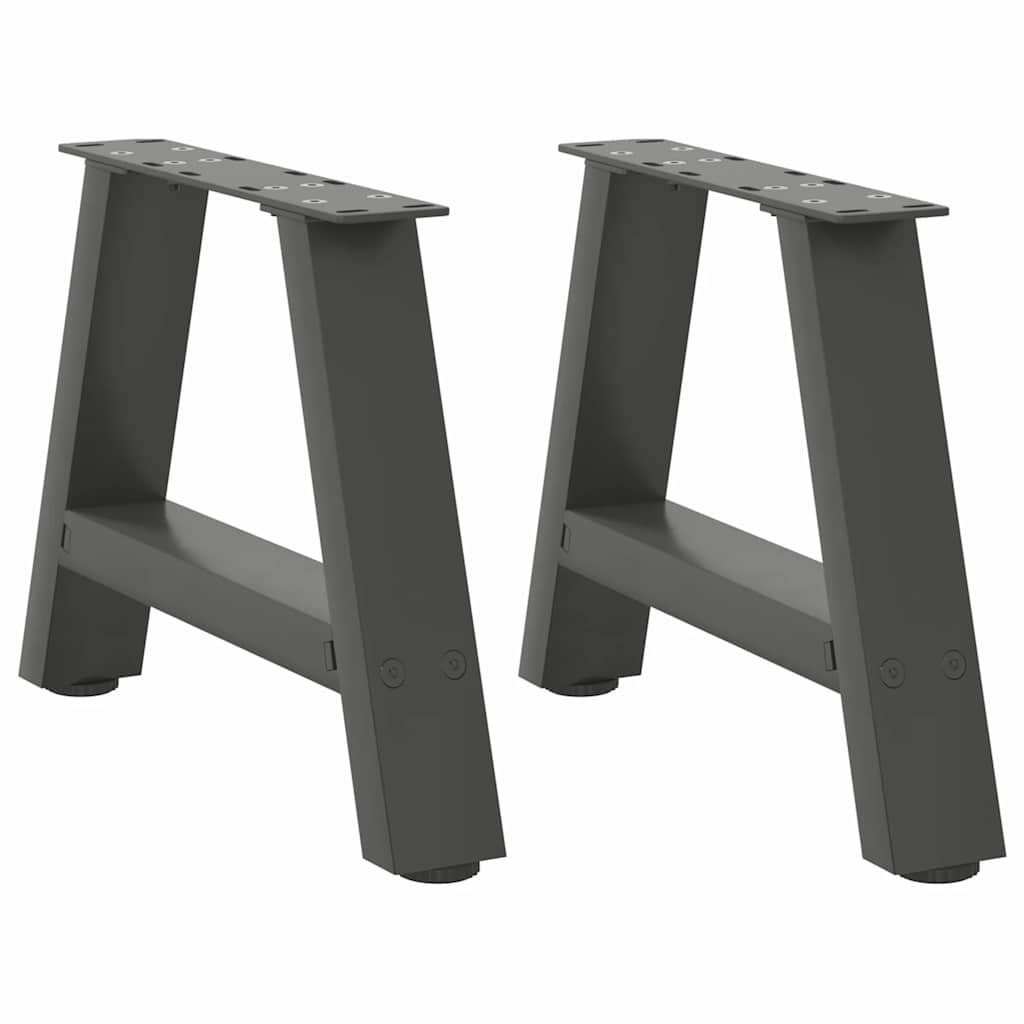 vidaXL Patas para mesa de centro en forma de A (2 unidades), antracita, 40 x (30-31) cm, acero