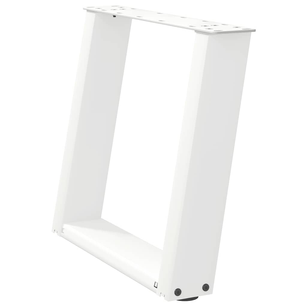 vidaXL Patas para mesa de centro en forma de U (2 unidades), color blanco, 50 x (42-43) cm, acero - Image 4