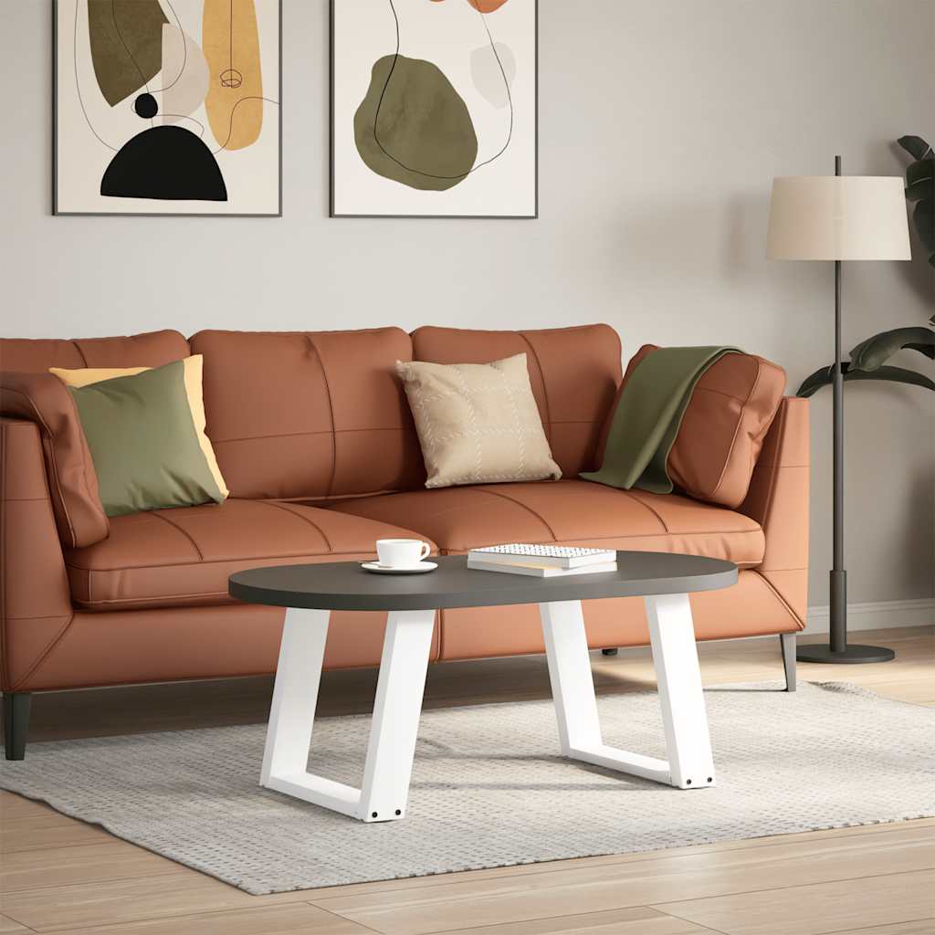 vidaXL Patas para mesa de centro en forma de U (2 unidades), color blanco, 50 x (42-43) cm, acero - Image 3