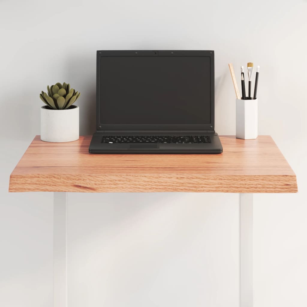 vidaXL Tablero mesa madera tratada borde natural marrón 60x50x(2-4) cm