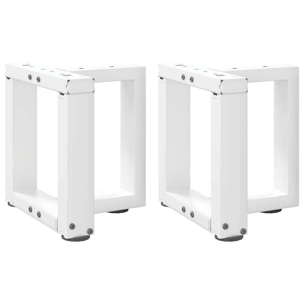 vidaXL Patas para mesa de centro en forma de T (2 unidades), color blanco, 30 x 25 x (30-31) cm, acero