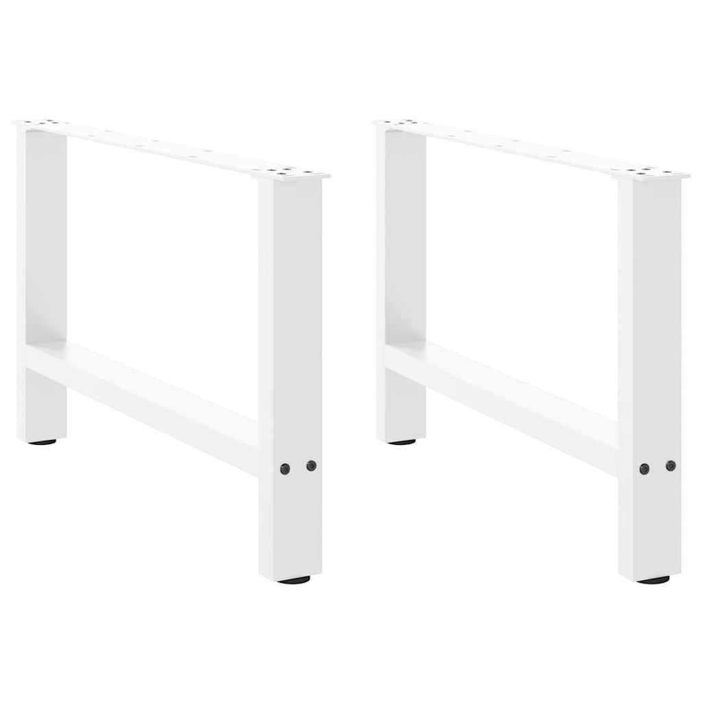 vidaXL Patas para mesa de centro blancas (2 unidades, 70 x 42-43 cm, acero)