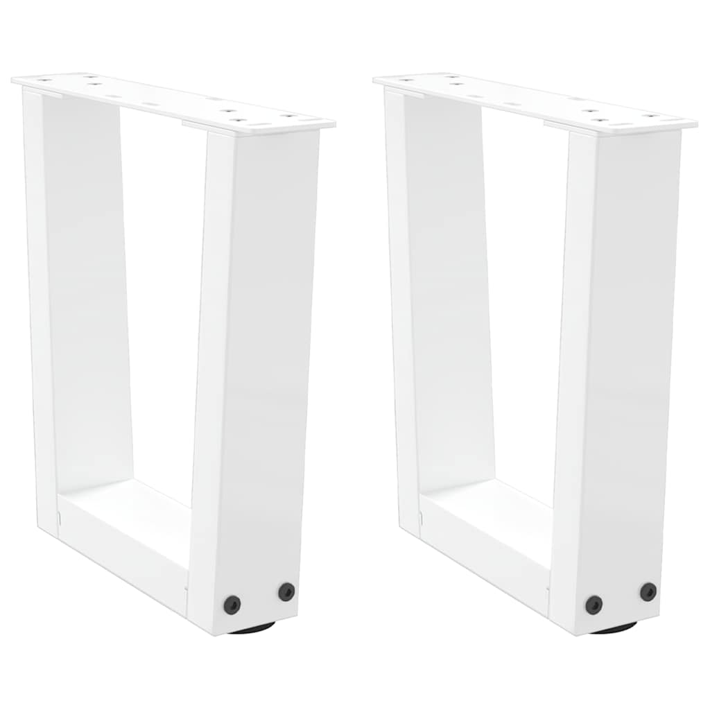vidaXL Patas para mesa de centro en forma de V (2 unidades), color blanco, 40 x (30-31,3) cm, acero