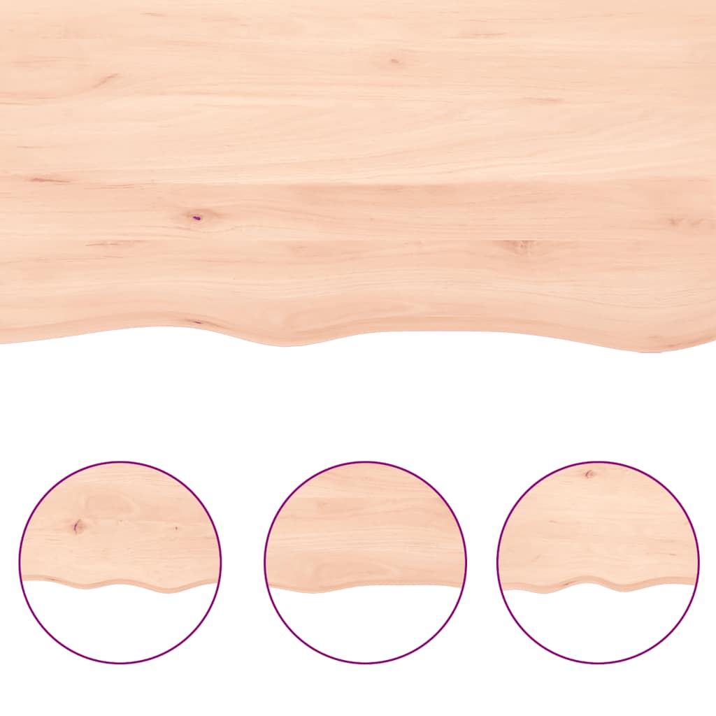 vidaXL Tablero de mesa madera maciza roble sin tratar 120x50x(2-6) cm - Image 5