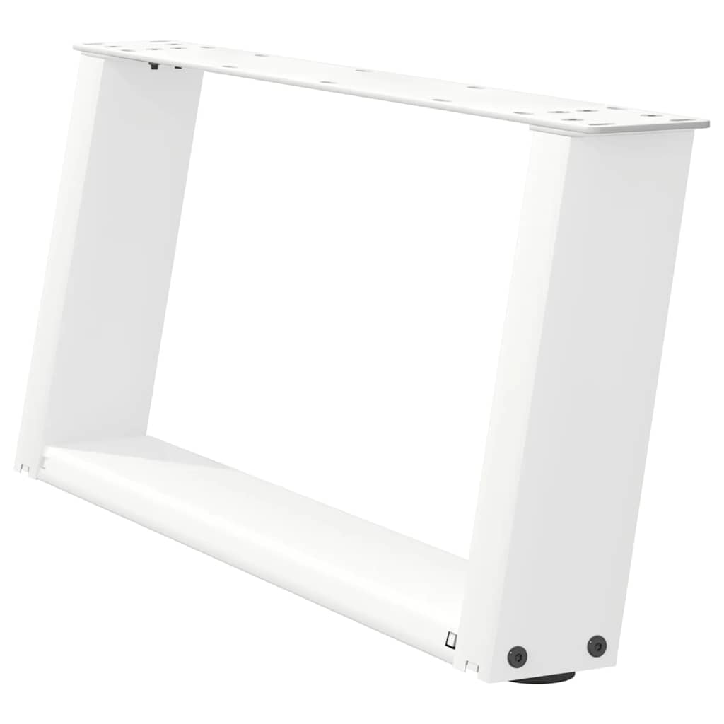 vidaXL Patas para mesa de centro en forma de U (2 unidades), color blanco, 70 x (30-31) cm, acero - Image 4
