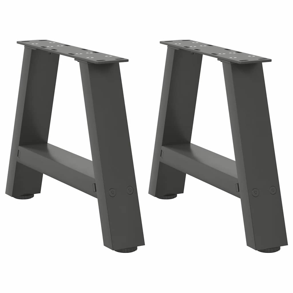 vidaXL Patas para mesa de centro en forma de A (2 unidades), antracita, 50 x (30-31) cm, acero