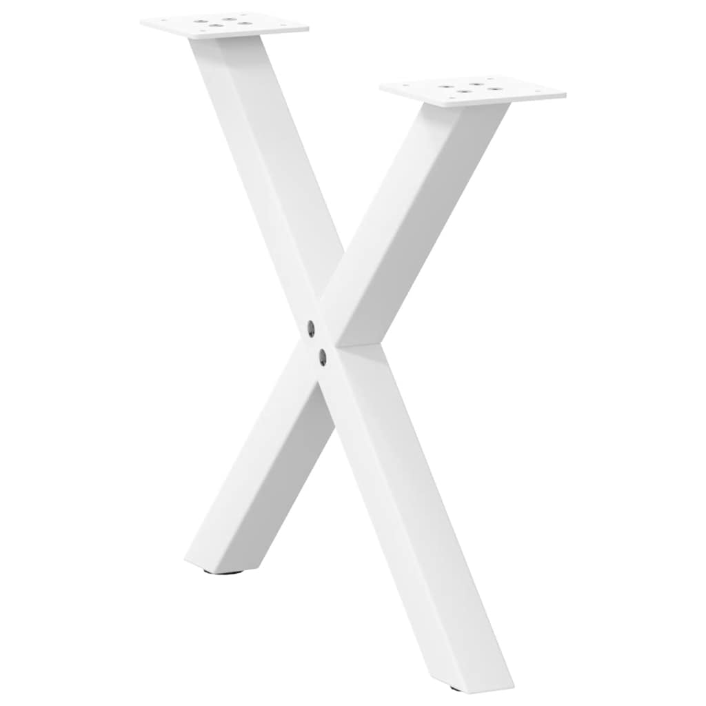 vidaXL Patas para mesa de centro en forma de X (2 unidades), color blanco, 60 x (42-43) cm, acero - Image 5