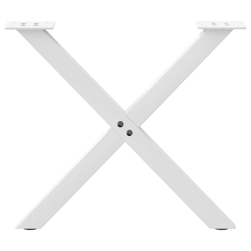 vidaXL Patas para mesa de centro en forma de X (2 unidades), color blanco, 60 x (42-43) cm, acero - Image 4