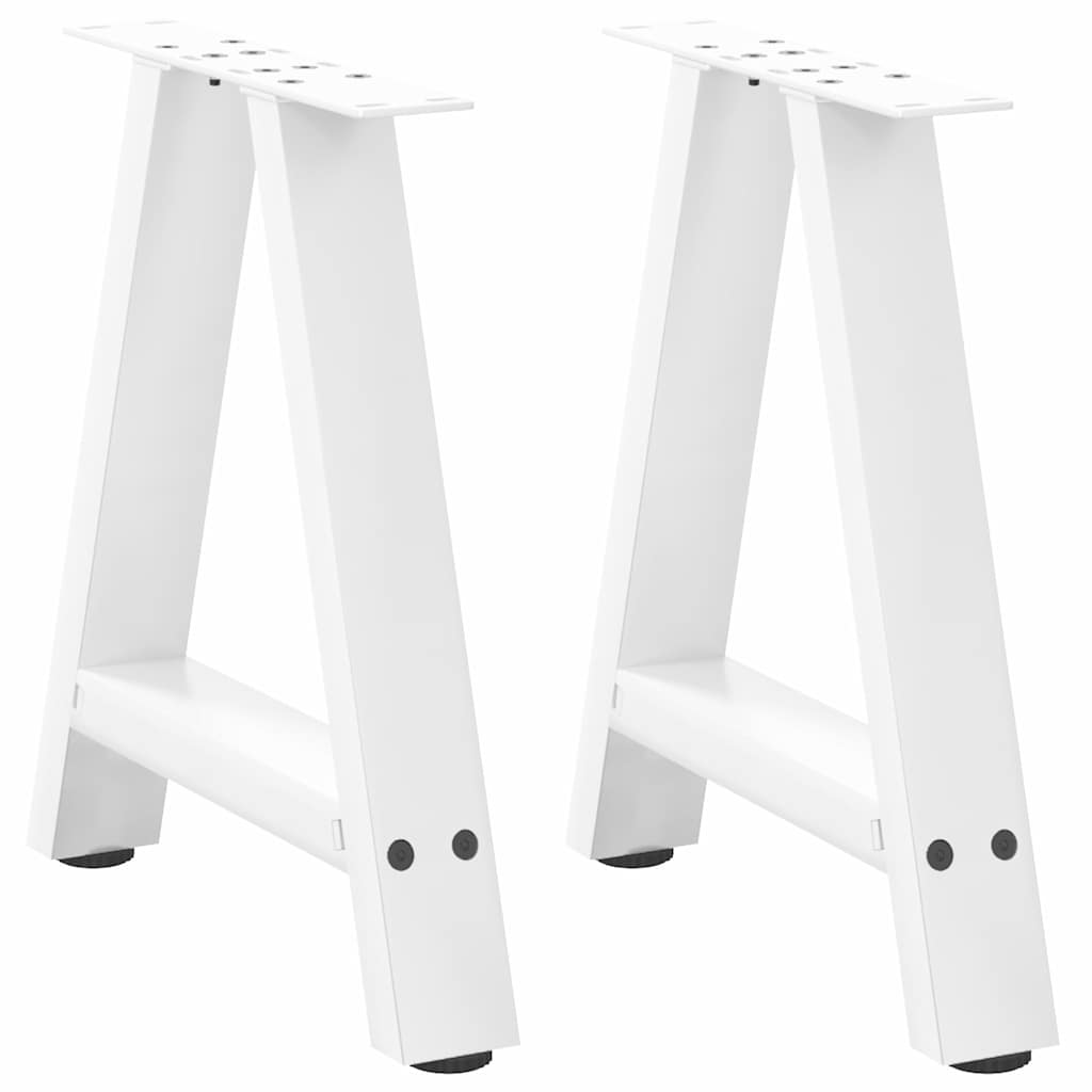 vidaXL Patas para mesa de centro en forma de A (2 unidades), color blanco, 50 x (42-43) cm, acero