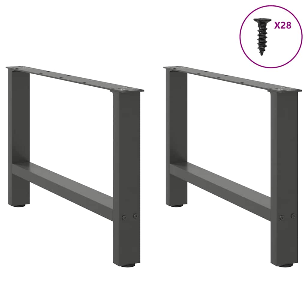 vidaXL Patas para mesa de centro antracita (2 unidades, 70 x 42-43 cm, acero) - Image 3