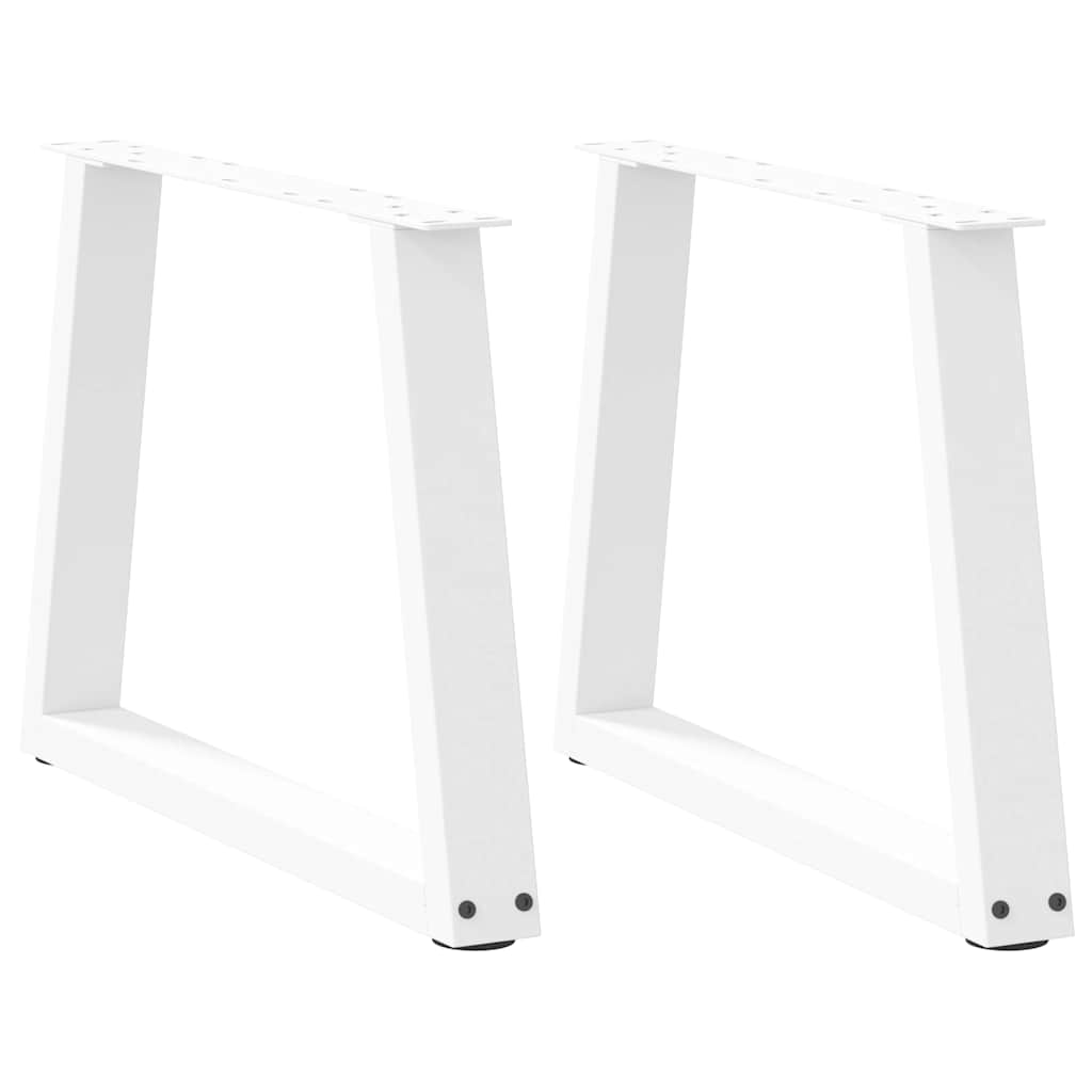 vidaXL Patas para mesa de centro en forma de V (2 unidades), color blanco, 50 x (42-43,3) cm, acero