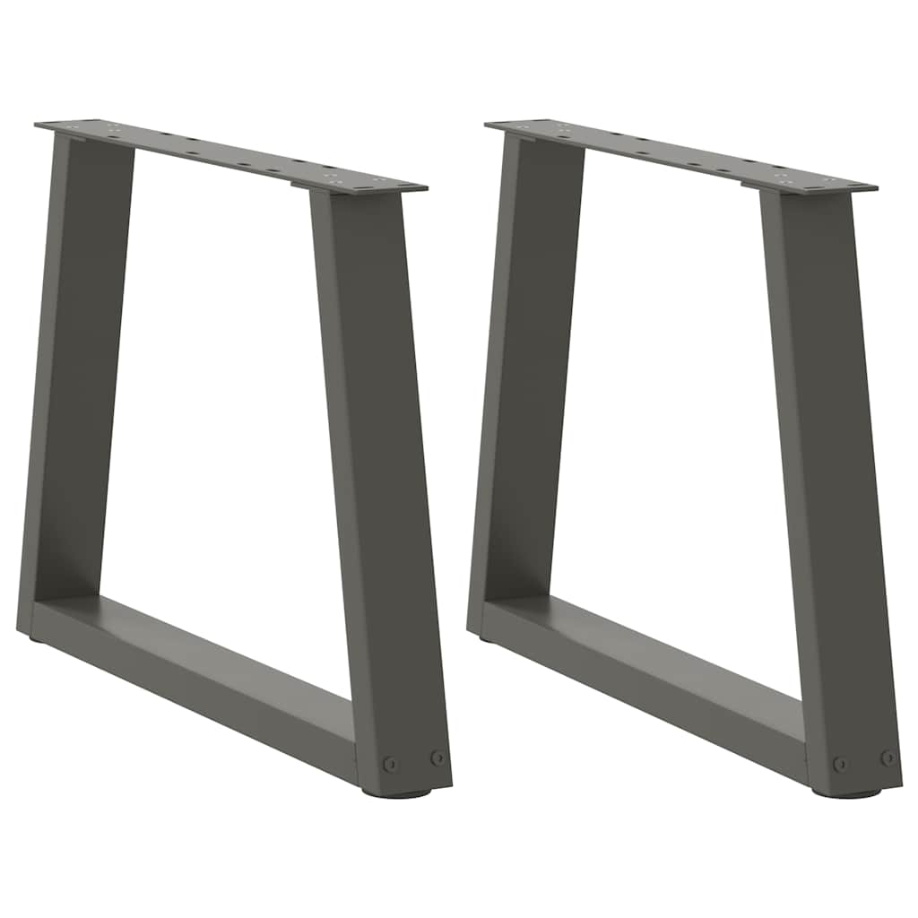 vidaXL Patas para mesa de centro en forma de V (2 unidades), antracita, 60 x (42-43,3) cm, acero