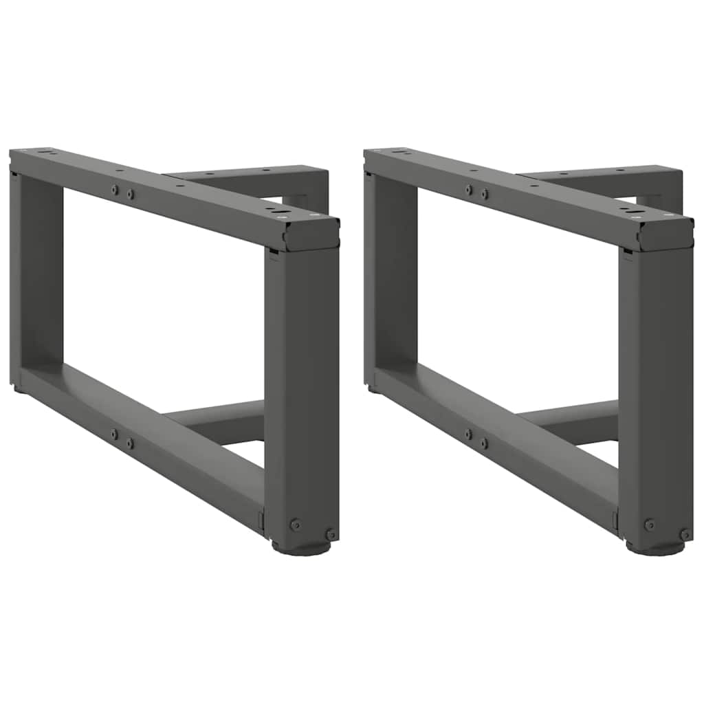 vidaXL Patas para mesa de centro en forma de T (2 unidades), antracita, 70 x 25 x (30-31) cm, acero