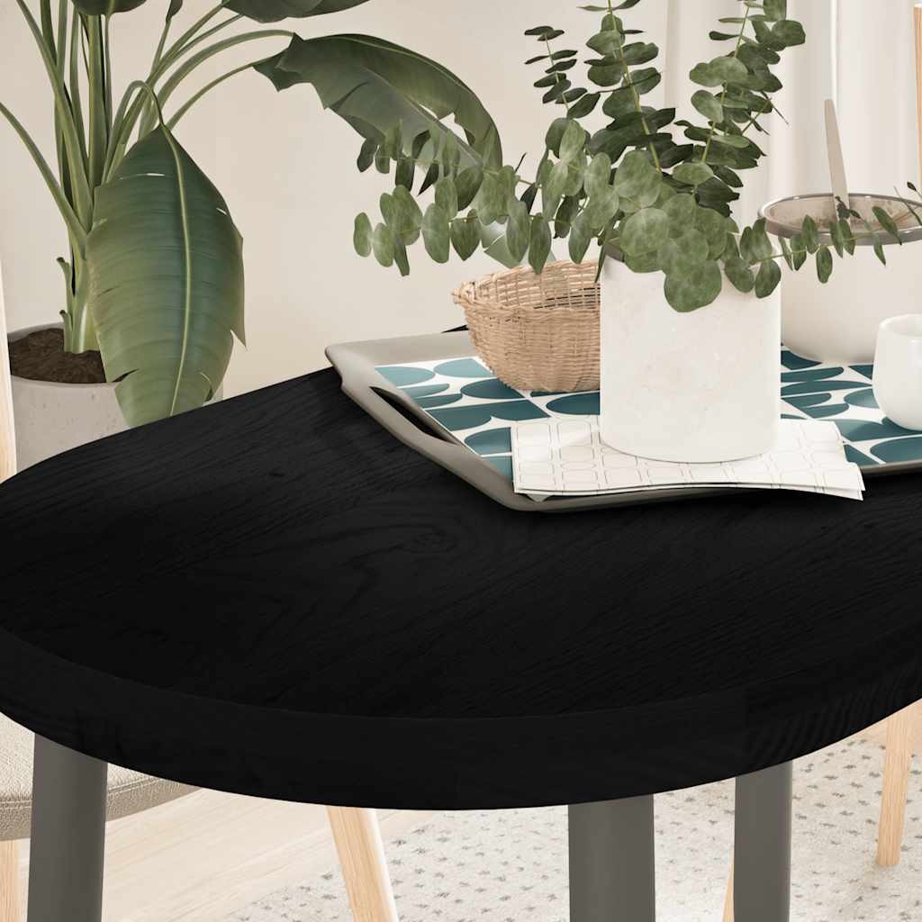 vidaXL Tablero de mesa ovalado madera maciza de roble 100x50x4 cm