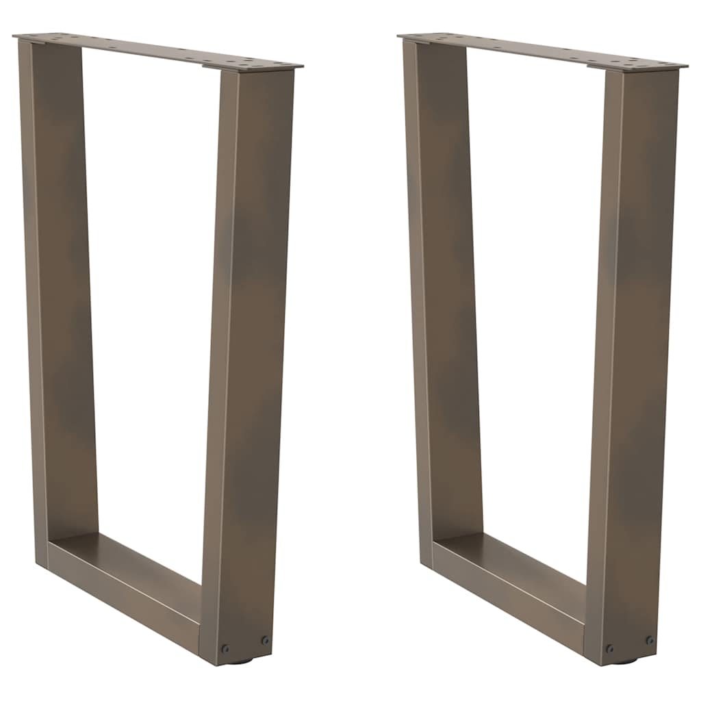 vidaXL Patas para mesa de comedor en forma de V (2 unidades, acero natural, 70 x 72-73,3 cm)