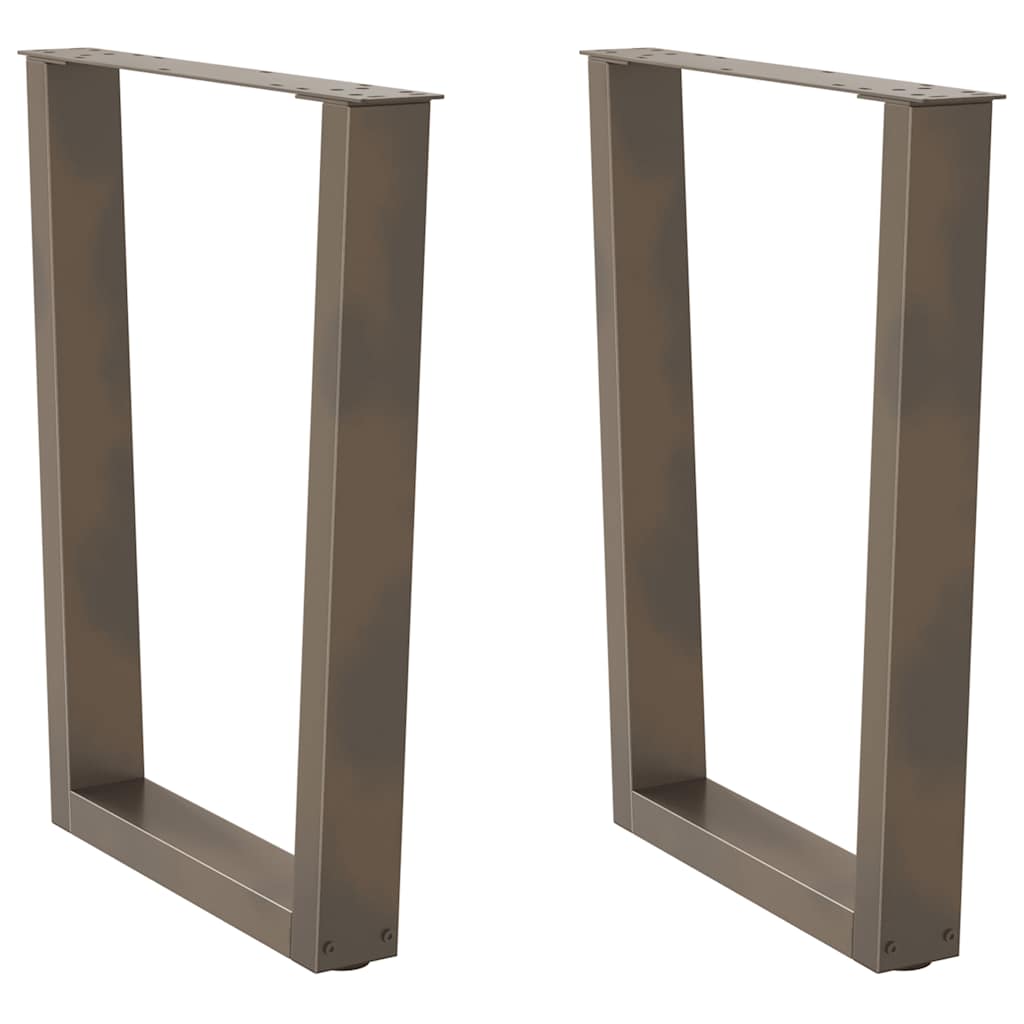 vidaXL Patas para mesa de comedor en forma de V (2 unidades, acero natural, 60 x 72-73,3 cm)