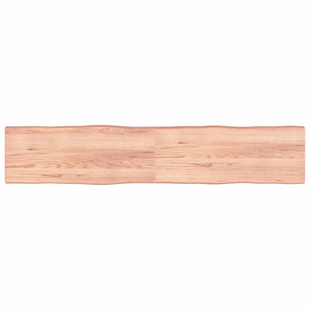 vidaXL Tablero mesa madera tratada borde natural marrón 200x40x(2-6)cm