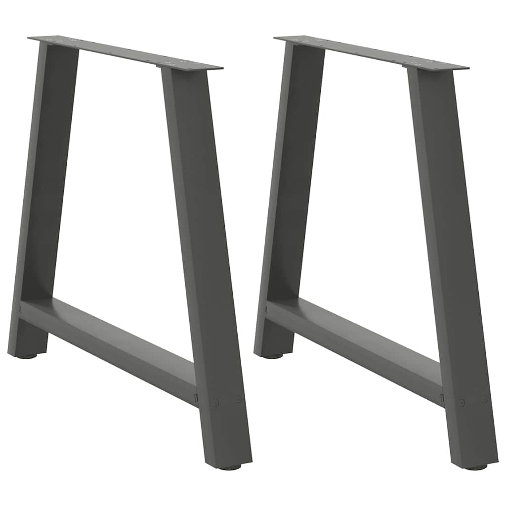 vidaXL Patas para mesa de comedor en forma de A (2 unidades), antracita, 100 x (72-73) cm, acero