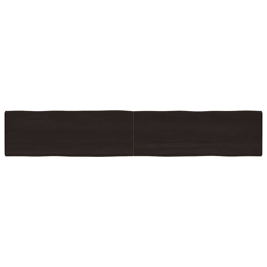 vidaXL Tablero mesa madera tratada borde vivo marrón 220x40x(2-4) cm
