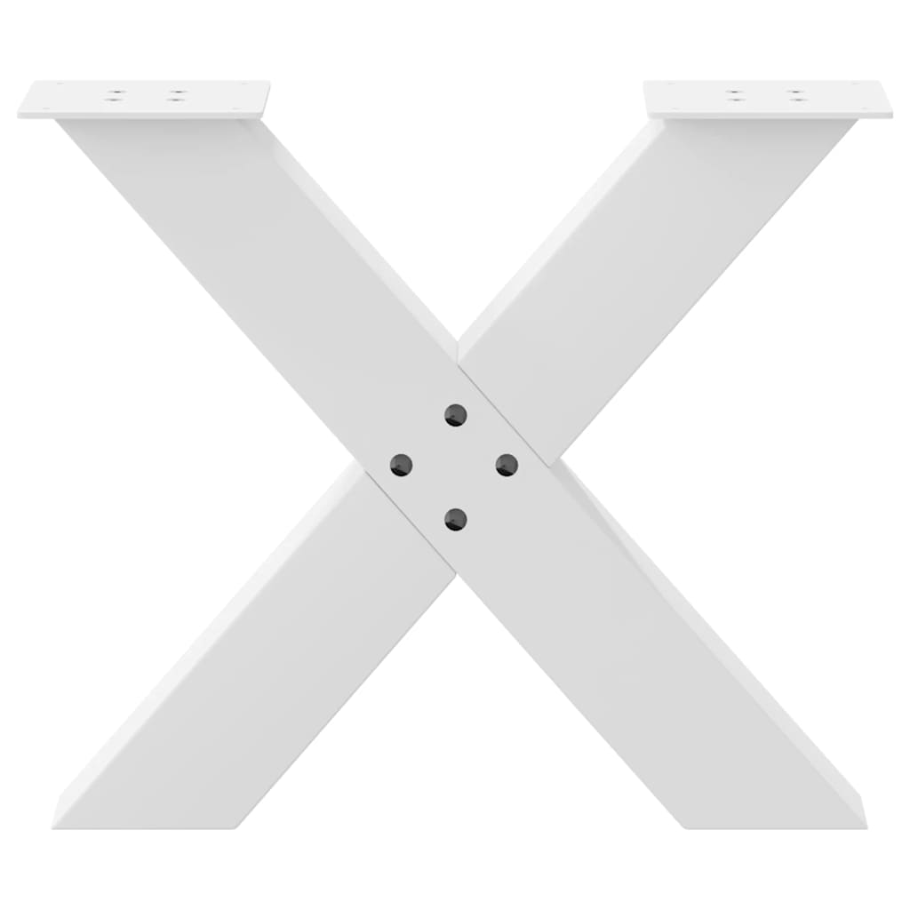 vidaXL Patas para mesa de centro en forma de X (2 unidades), color blanco, 60 x (42-43) cm, acero - Image 5